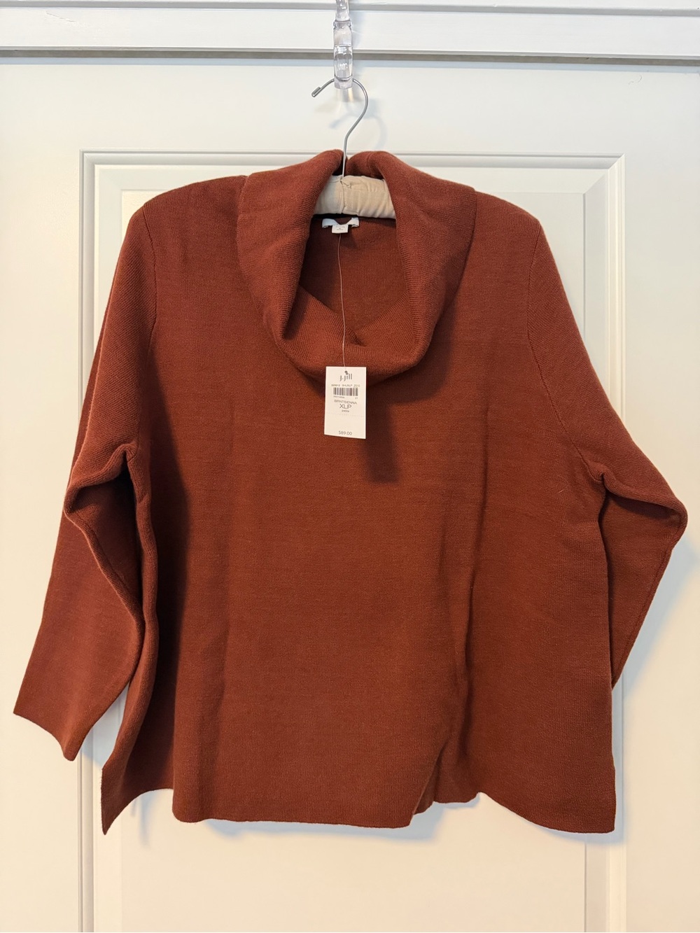JJill: Cowl Neck Cozy Sweater Burnt Sienna PXL NWT